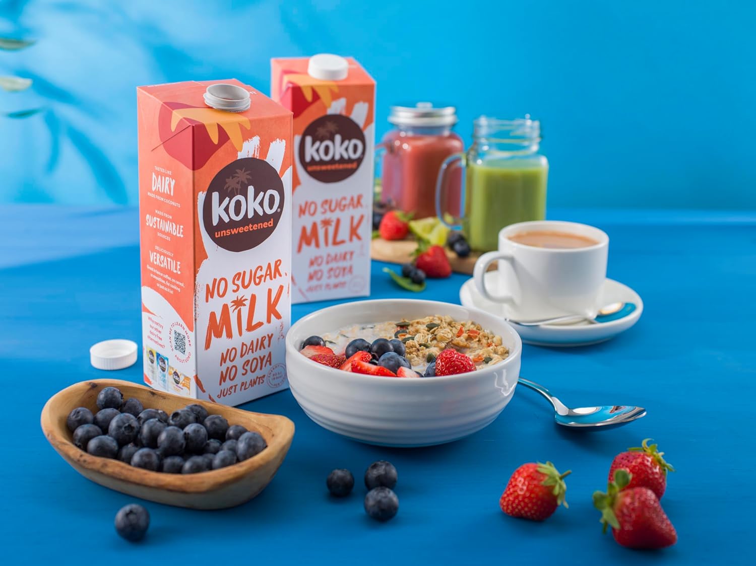 Koko Unsweetened No Sugar Mlk 12 x 1L | Tastes like Dairy & No Added Sugar | No Dairy, No Soya, Just Plants | Allergen Free | UHT Ambient Long Life | 19 Calories Per 100ml : Amazon.co.uk: Grocery