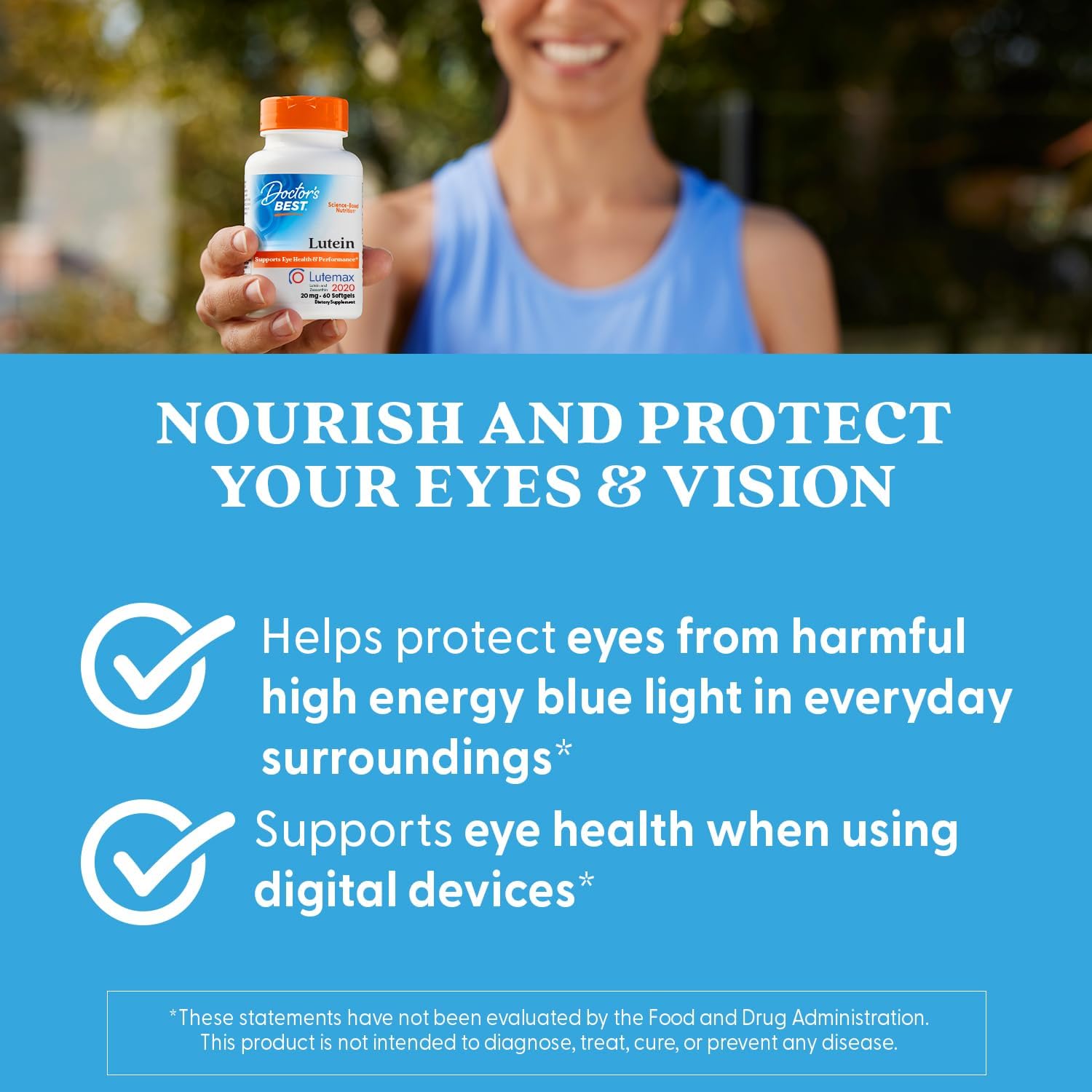 Doctor'S Best Lutein, 20 Mg, Supports Eye Health & Performance, Non-Gmo, Gluten Free 180 Softgels : Health & Household