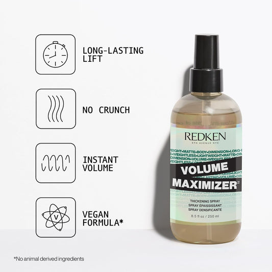 Redken Volume Maximizer Thickening Spray |Volumizing | For Thin Hair | 8.5 Fl. Oz