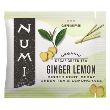 Numi Organic Ginger Lemon Tea, 100 Tea Bags, Organic Decaf Green Tea, Ginger, Lemongrass & Lemon Verbena, Decaffeinated