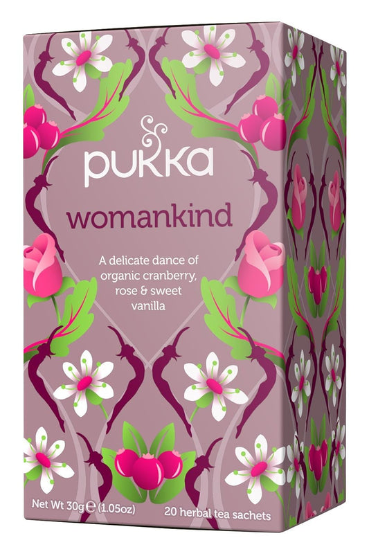 Pukka Organic Tea Bags, Womankind Herbal Tea With Shatavari, Cranberry & Rose Flower, Perfect For Balanced Harmony, 20 Count (Pack Of 3) 60 Tea Bags, Pp-Grce31048