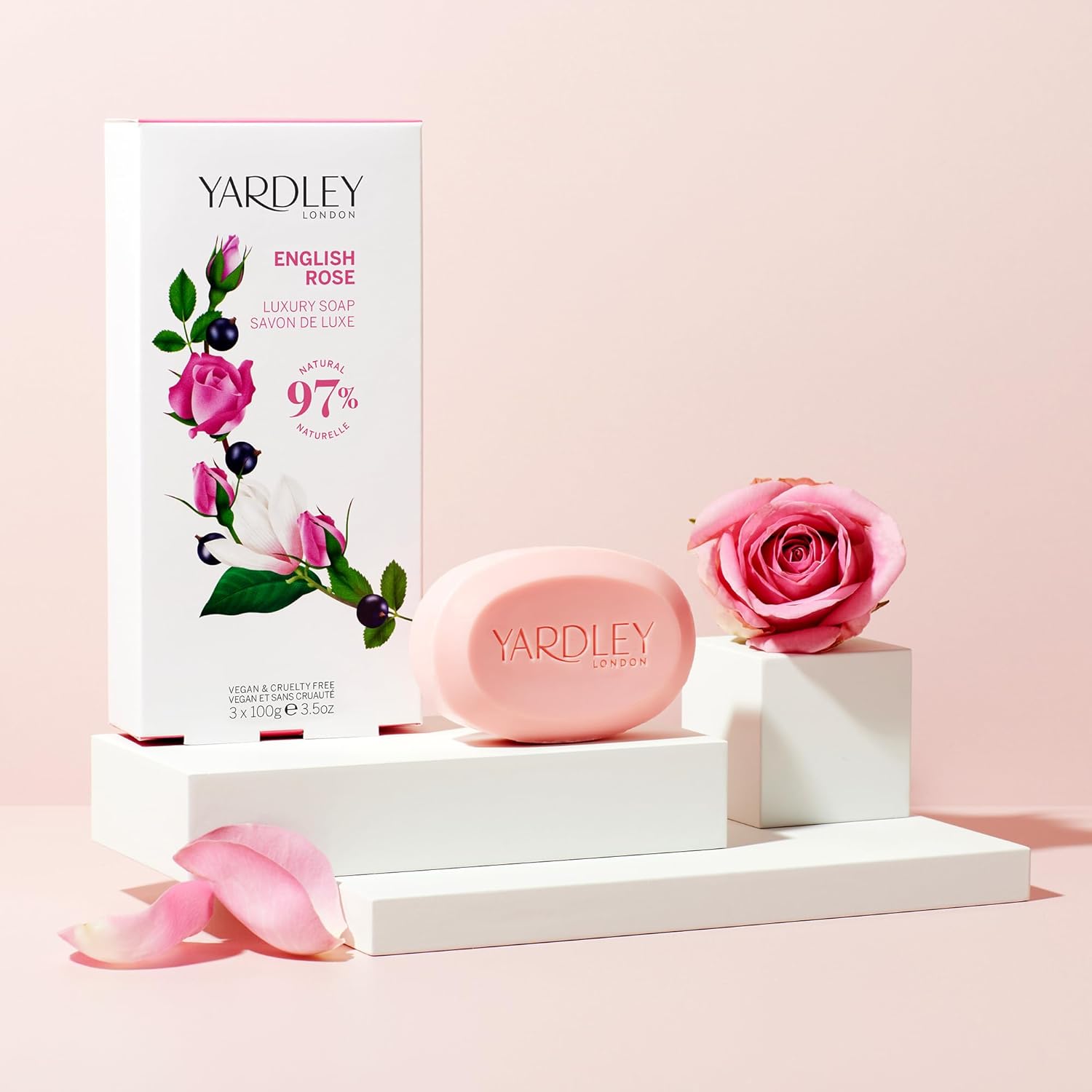 Yardley London English Rose Soap, Moisturising Solid Soap Bar for Women, Finely Milled Soap Bar with Notes of Citrus and Magnolia 3x100g : Amazon.co.uk: Beauty