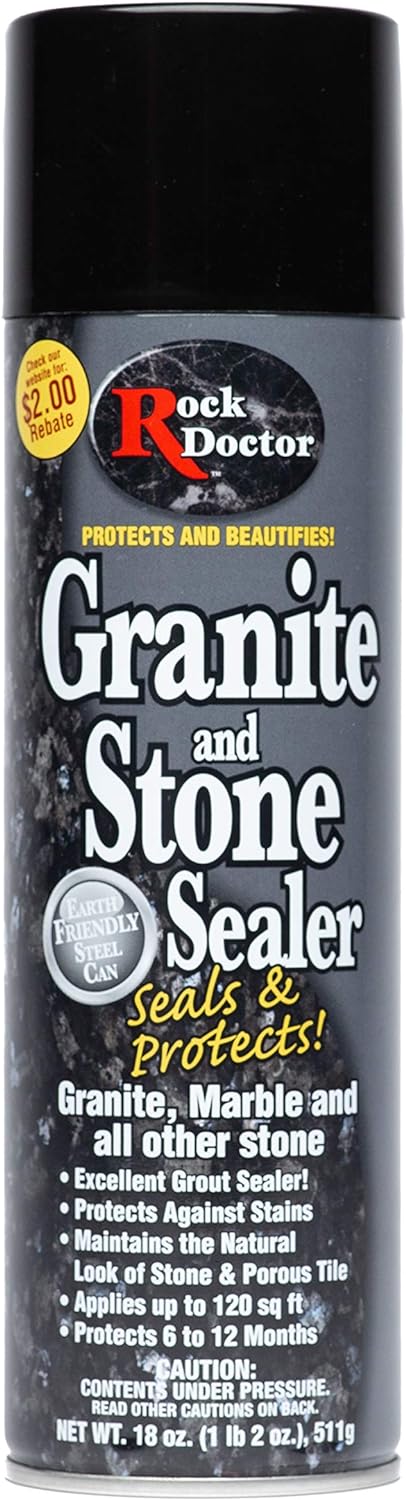 Rock Doctor Granite Sealer for Marble, Stone, and Tile Countertops, Streak-Free Finish with Stain Resistant Moisture Protection, Interior and Exterior Use (4) : Health & Household