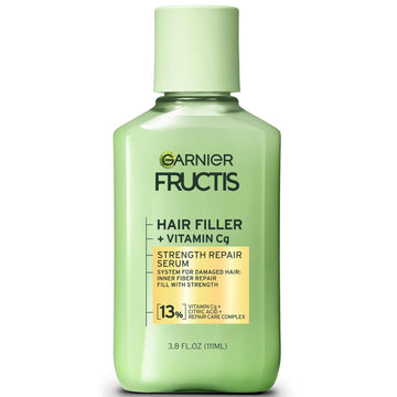 Garnier Fructis Hair Filler Strength Repair Serum Hair Treatment With Vitamin Cg, Hair Serum For Weak, Damaged Hair, 3.8 Fl Oz, 1 Count