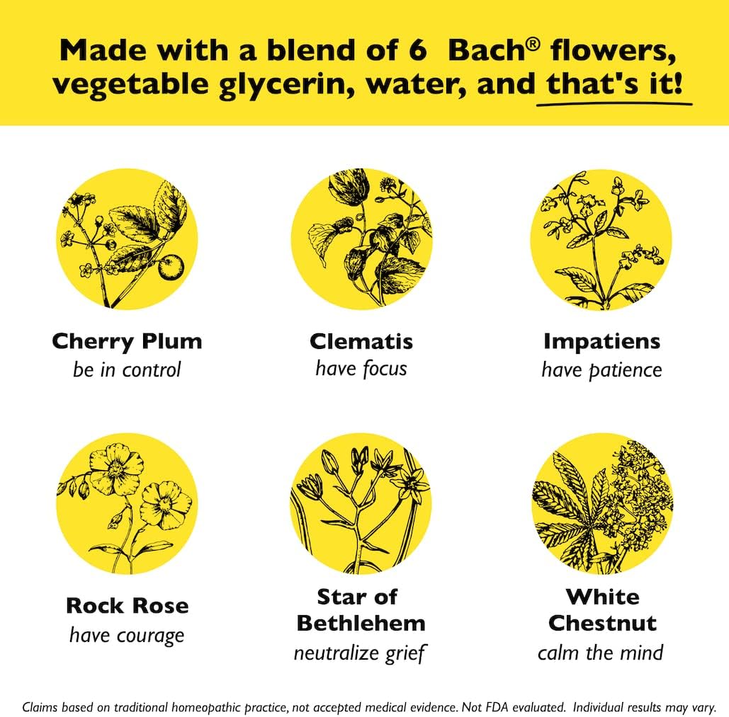 Bach RESCUE SLEEP KIDS Dropper 10mL, Natural Sleep & Stress Relief Aid, Homeopathic Flower Essence, Free of Melatonin, Sugar & Gluten, Kid-Friendly, Non-alcohol Formula : Health & Household