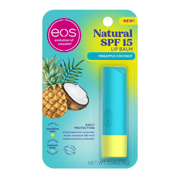 Eos Natural Spf 15 Lip Balm- Pineapple Coconut, Daily Protection, Water Resistant, 0.14 Oz