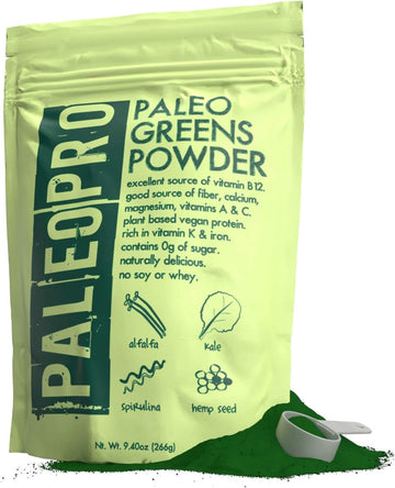 PaleoPro Paleo Greens Powder, Plant-Based Vegan Protein Powder, Vitami