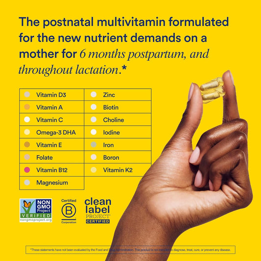 Ritual Postpartum Essentials Multivitamin - Postnatal Vitamin With Omega-3 Dha & Choline For Lactation Support, Vitamin A, C, D3 & Zinc For Immune Function Support*, B12, Iodine, Biotin, Mint Essenced