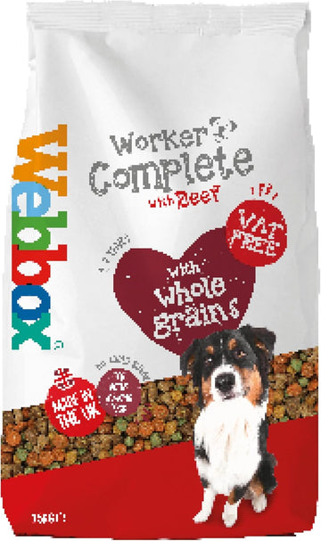 Webbox Worker Complete Dry Dog Food (Adult), Beef - Wholegrains for Slow Release Energy, No Artificial Flavours or Preservatives, Made in the UK (15kg Bag)?108193174