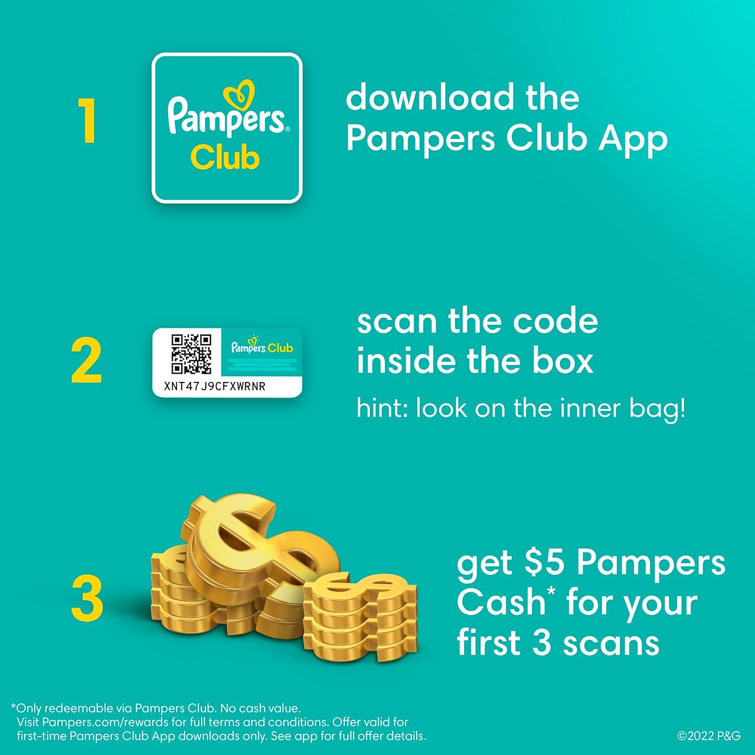 Pampers Baby Dry Diapers - Size 5, 132 Count, Absorbent Disposable Diapers