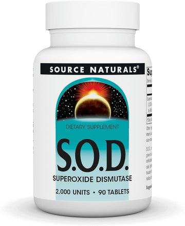 Source Naturals S-O-D, Superoxide Dismutase - Dietary Supplement - 90 Tablets