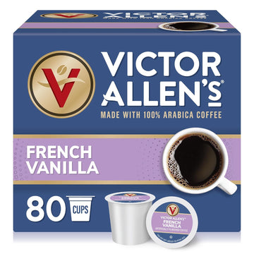 Victor Allen'S Coffee French Vanilla Flavored, Medium Roast, 80 Count, Single Serve Coffee Pods For Keurig K-Cup Brewers