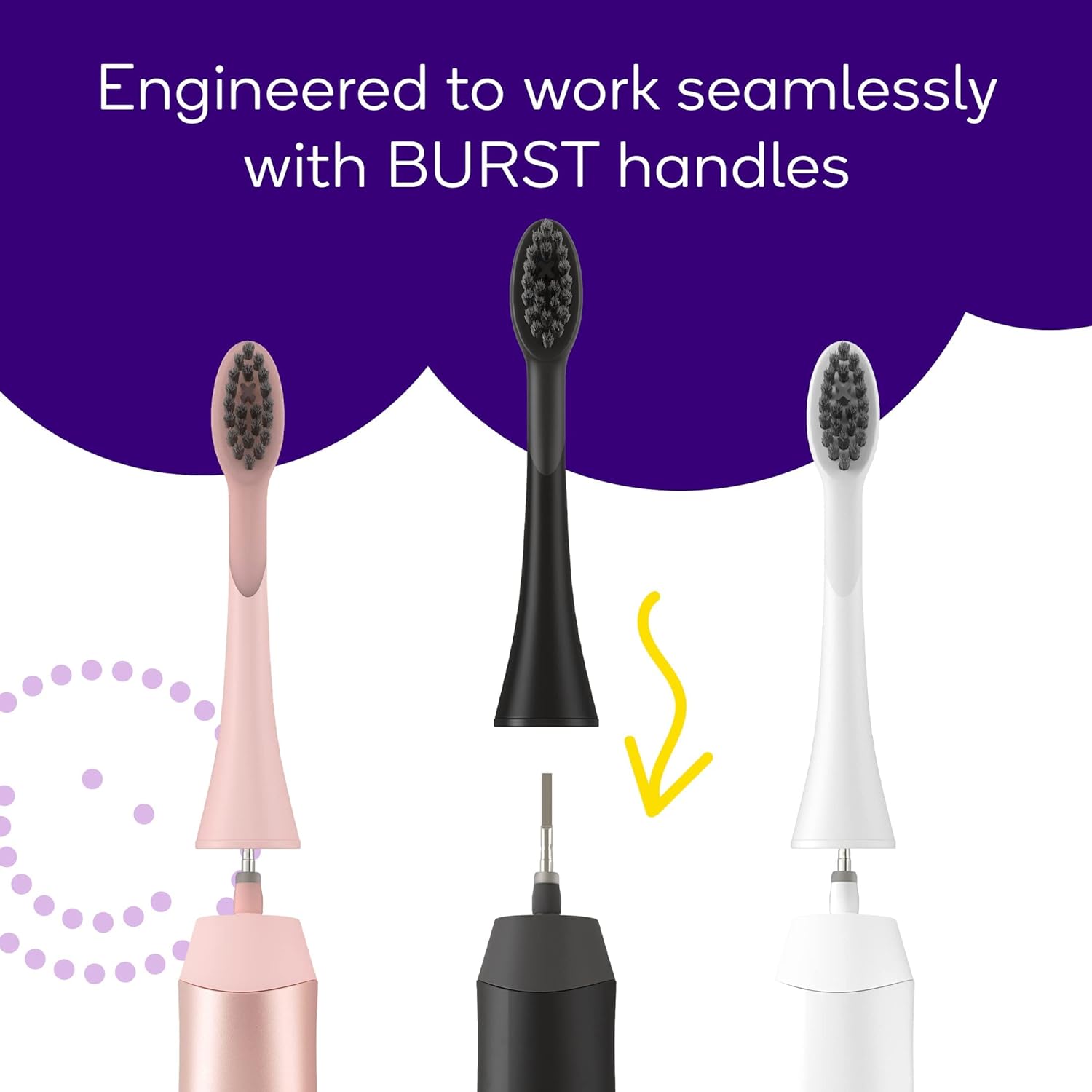 BURST Toothbrush Heads - Genuine BURST Electric Toothbrush Replacement Heads for BURST Sonic Toothbrush – Ultra Soft Bristles for Deep Clean, Stain & Plaque Removal - 3-Pack, Rose Gold : Health & Household