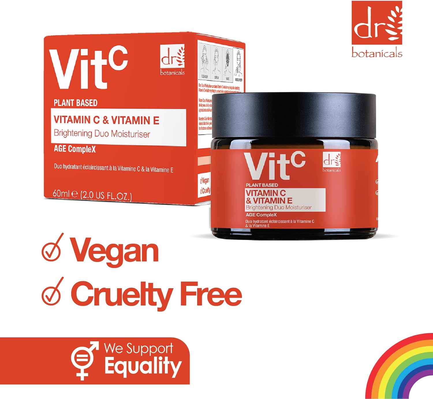 Dr BOTANICALS Vitamin C & E Brightening Duo Moisturiser | Reveal Your Radiant Glow with Powerful Anti-Aging Formula - Vitamin C for Brightening, Vitamin E for Protection - Day and Night Moisturiser : Amazon.co.uk: Beauty