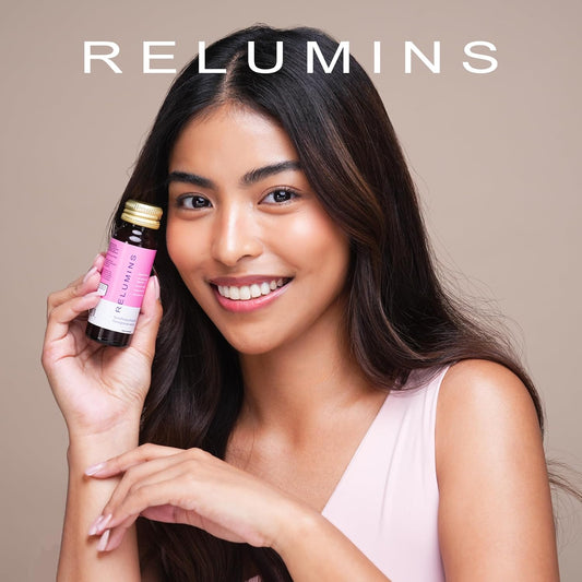 Relumins Glutathione Drink - Helps Promote Brighter, Boosts Skin Collagen Content, Increases Moisture For A Younger Looking Skin - Pomegranate Flavor, 50Ml X 20 Gluta Shot Bottles