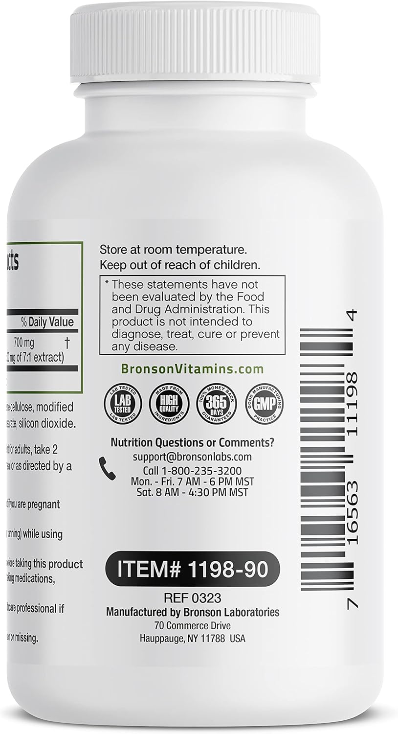 Bronson St. John's Wort 700 MG per Serving Hypericum Perforatum Supports a Positive Mood - Non-GMO, 90 Vegetarian Capsules : Health & Household