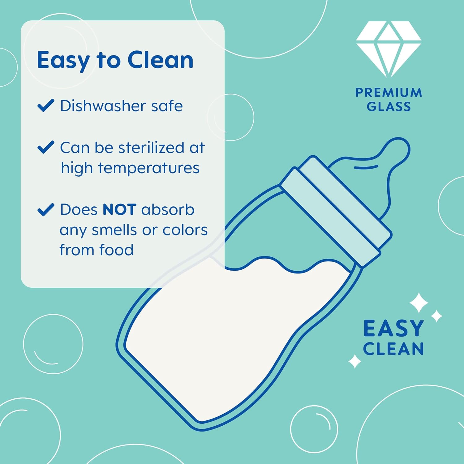 Mam Feel Good Medium Flow Premium Glass Baby Bottles, Easy Switch Between Breast And Bottle, 9Oz, 2+ Months, Unisex, 1 Pack : Baby