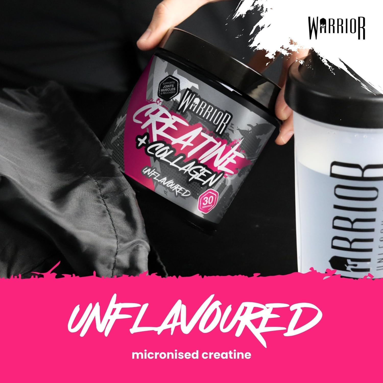 Warrior Creatine Monohydrate + Collagen Powder 270g - Pure Hydrolysed Peptides (Bovine) - Supports Muscle Recovery - Workout Supplement for Women and Men (not Tablet) - 30 Servings (Mixed Berry) : Amazon.co.uk: Health & Personal Care