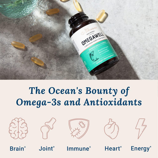 OmegaWell Omega 3 Fish Oil - 2000mg Capsules: Heart, Brain, & Joint Su