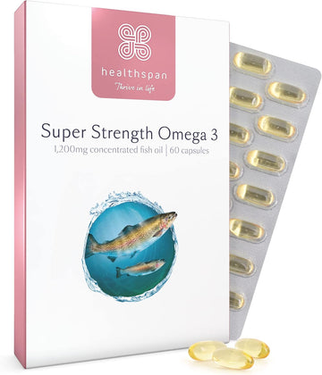 Healthspan Super Strength Omega 3 1,200Mg (60 Capsules) | Brain, Heart150 Grams