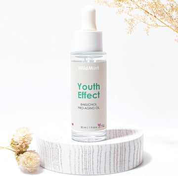 WildMint Youth Effect Natural Bakuchiol FaceOil | Anti-Aging Facial Oil for Sensitive, Dry, Mature Skin | Retinol Alternative For Elasticity & Firmness | UK Made Vegan & Cruelty-Free Skincare | 30ml