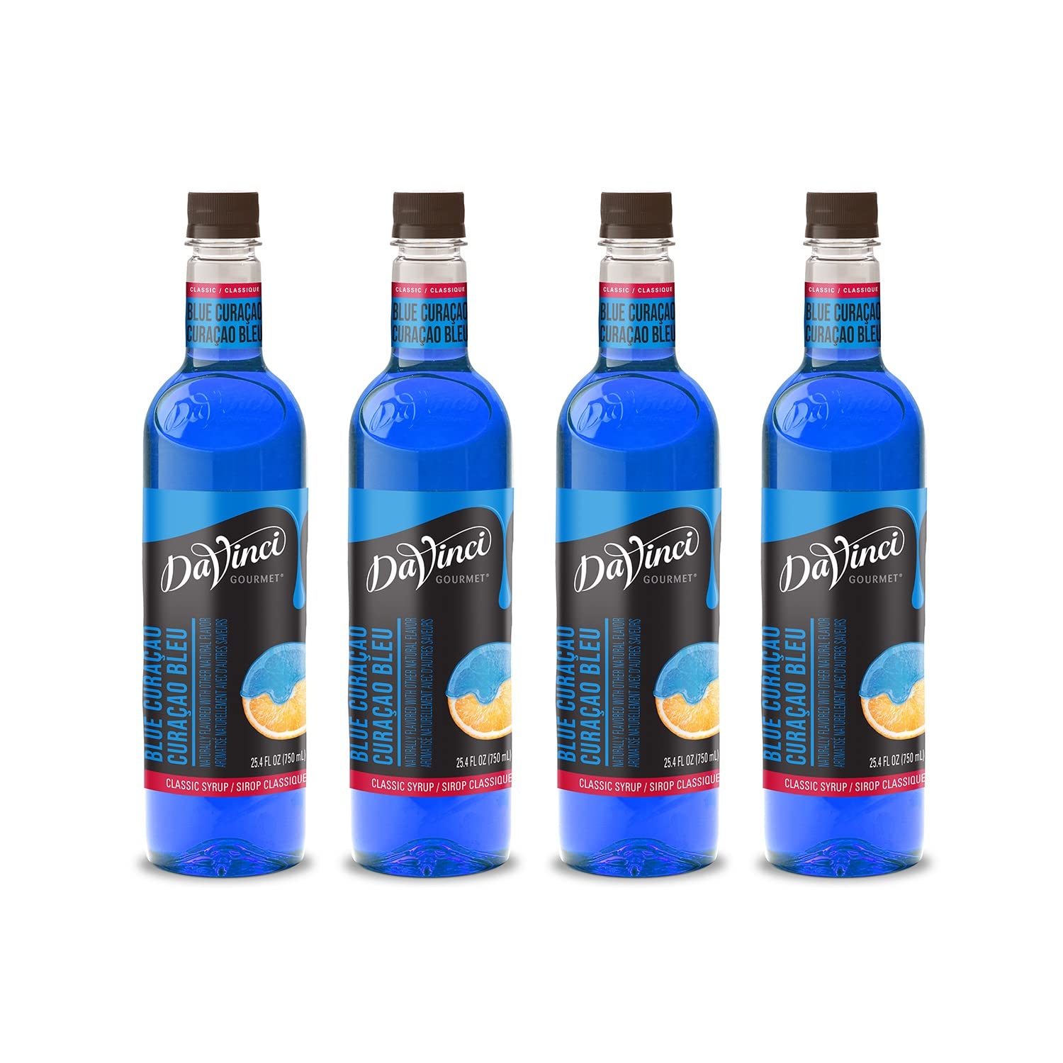 Davinci Gourmet Classic Blue Curacao Syrup, 25.4 Fluid Ounce (Pack Of 4)