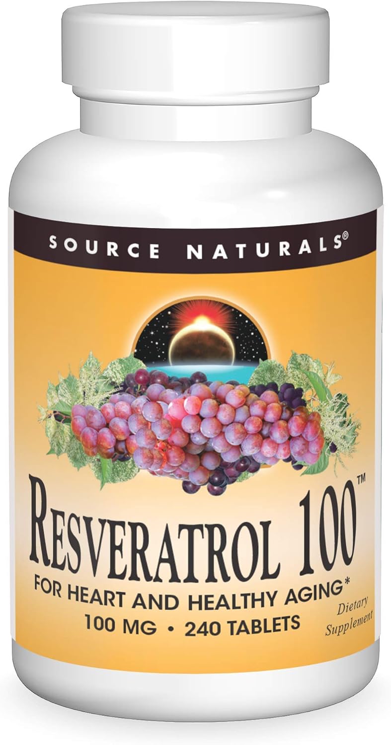 Source Naturals Resveratrol 100, For Heart And Healthy Aging* -100Mg 240 Tablets