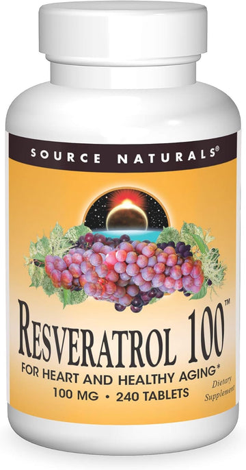 Source Naturals Resveratrol 100, for Heart and Healthy Aging* -100mg 240 Tablets