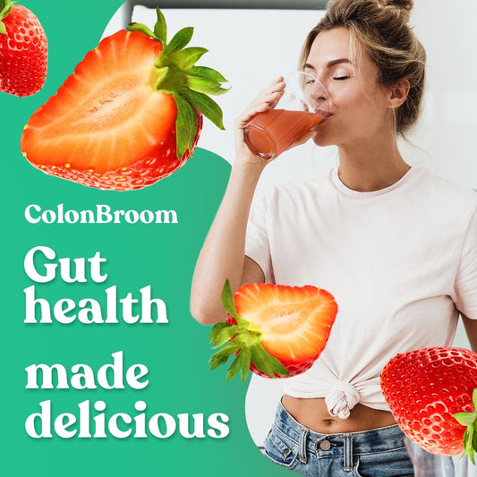 Colonbroom Psyllium Husk Powders (Strawberry & Tropical Fruits, 100 Servings) Colon Cleanse For Bloating Relief & Gut Health - Colon Broom Fiber Powder Drink - Vegan, Non-Gmo Fiber Powder Supplement