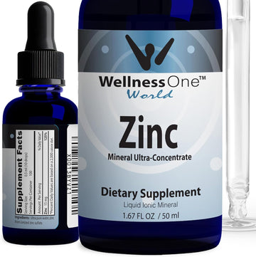 Wellnessone Ionic Liquid Zinc Drops For Immunity Support - Highly Absorbable Zinc Liquid Supplements For Kids & Adults - Usa Tested, Vegan, Non-Gmo, Gluten-Free, 1.67 Fl Oz