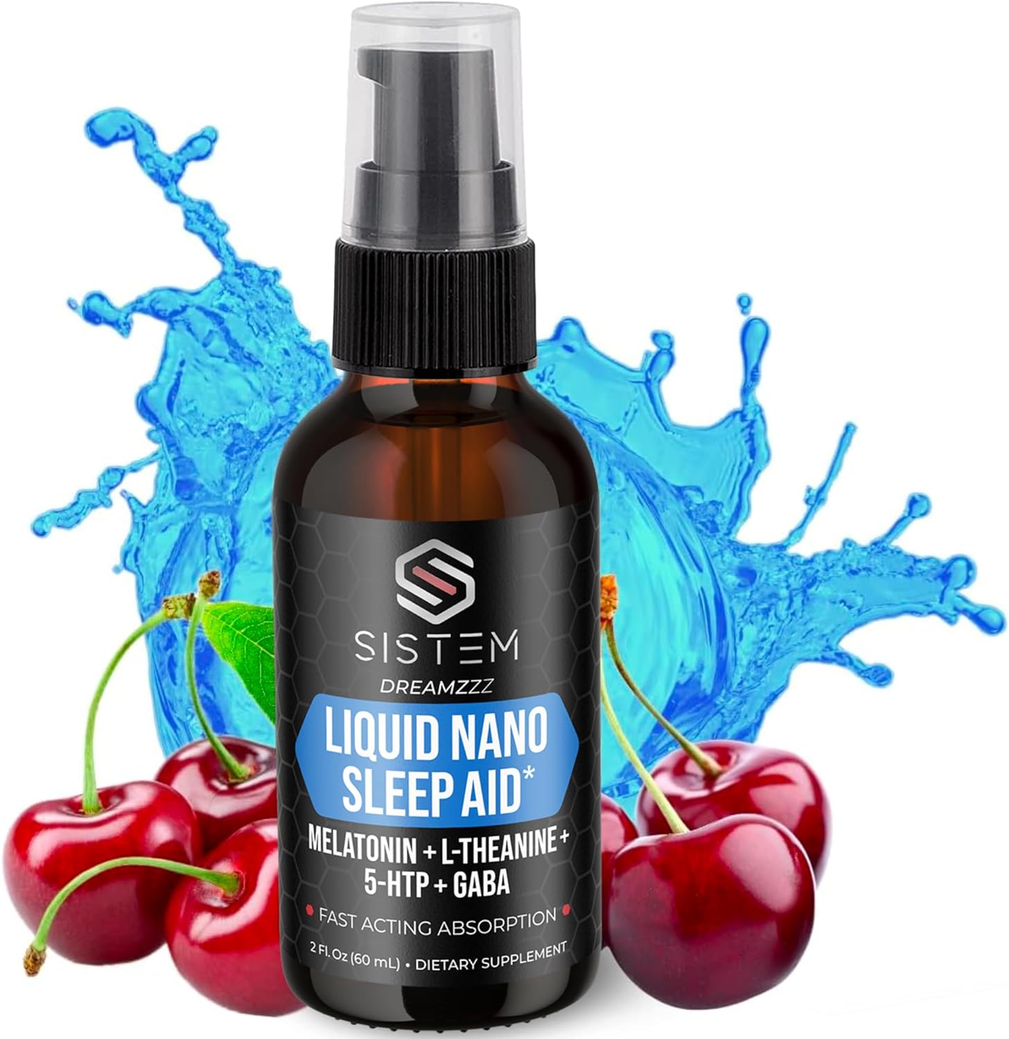 Dreamzzz By Sistem - Liquid Nano Sleep Aid Spray With Melatonin, Gaba, L-Theanine, 5-Htp Supplement Blend, Promotes Calm, Restful Sleep & Restoration For Adults