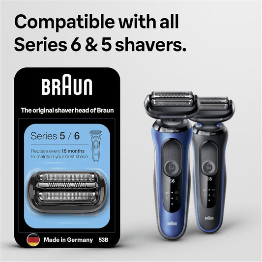 Braun Series 5 Electric Shaver Original Replacement Head, Get Back 100% Shaving Performance, Compatible With 50, 51, 52 Generations Shavers, Made In Germany, 54B