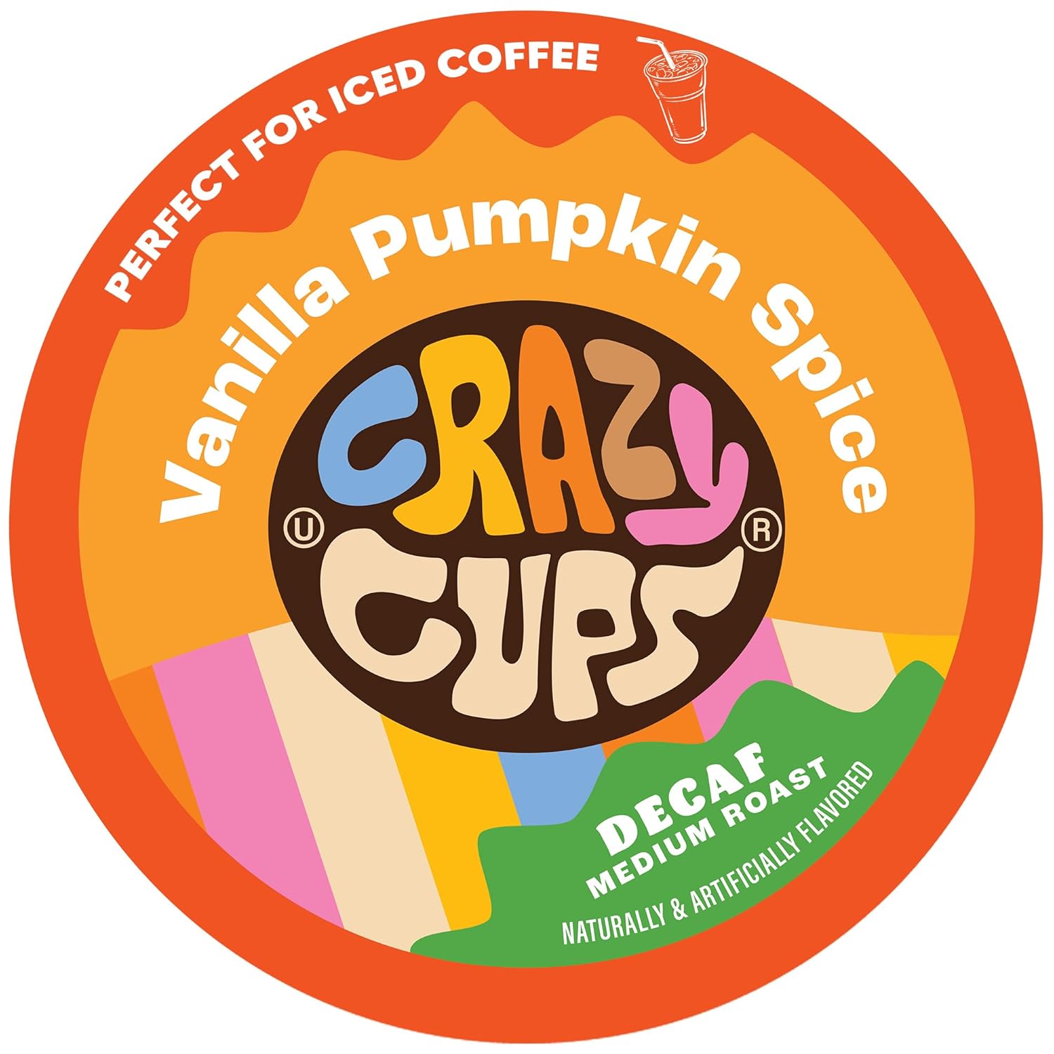 Crazy Cups Decaf Flavored Vanilla Pumpkin Spice Coffee Pods, Recyclable Medium Roast Single Serve For Keurig K Machines, Brew Hot Or Iced, 22 Count (Pack Of 1)