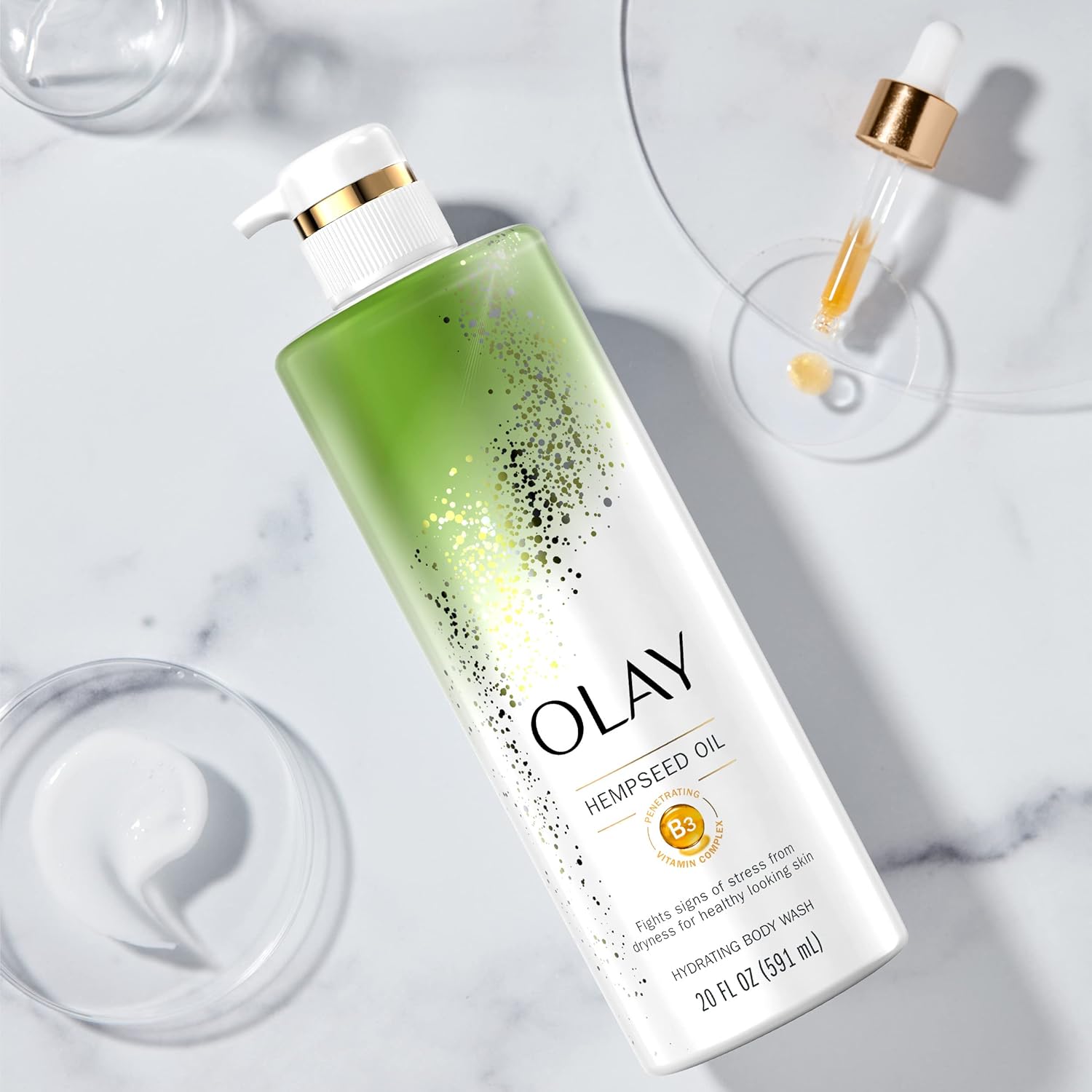 Olay Hydrating Body Wash for Women with Hempseed Oil and Vitamin B3, 20 fl oz (Pack of 4) : Beauty & Personal Care