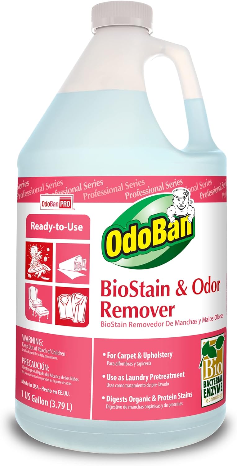 OdoBan Professional Cleaning and Odor Control Solutions, Ready-to-Use Biostain and Odor Remover, 1 Gallon