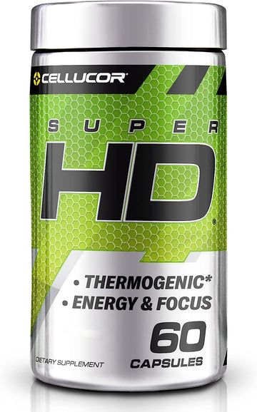 Cellucor Super HD for Men & Women - Enhance Focus and Increase Energy - Capsimax, Green Tea Extract, 160mg Caffeine & More 60 Servings