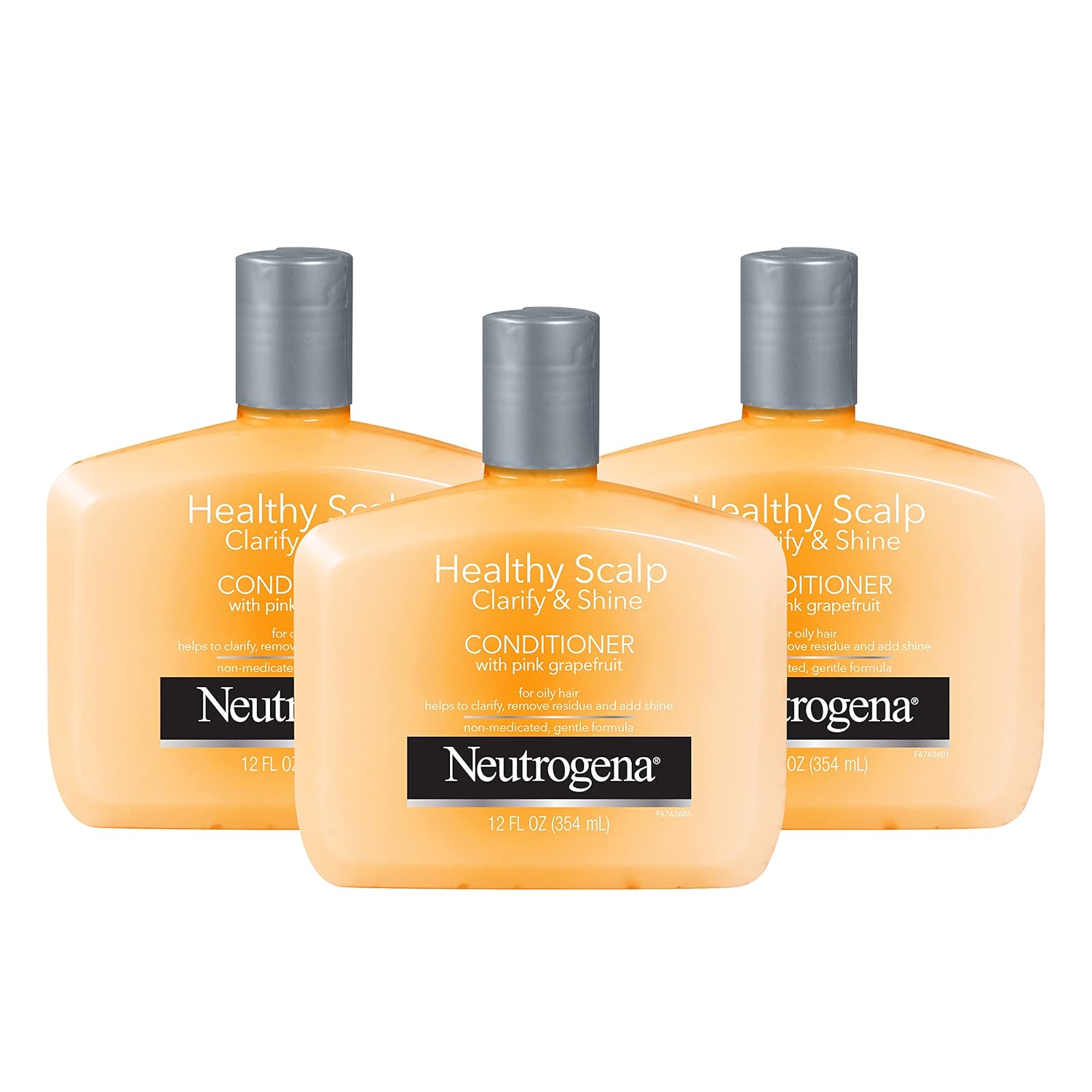 Neutrogena Exfoliating Healthy Scalp Clarify & Shine Conditioner For Oily Hair And Scalp, Anti-Residue Conditioner With Pink Grapefruit, Paraben & Phthalate-Free, Color-Safe, 12 Fl Oz (Pack Of 3)