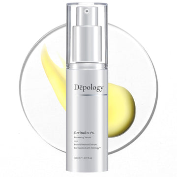 Depology Retilogy™ Retinal 0.1% Renewing Serum | Anti-Wrinkle Serum | Hydration Facial Skin Serum | Skin Care Products, Dark Yellow