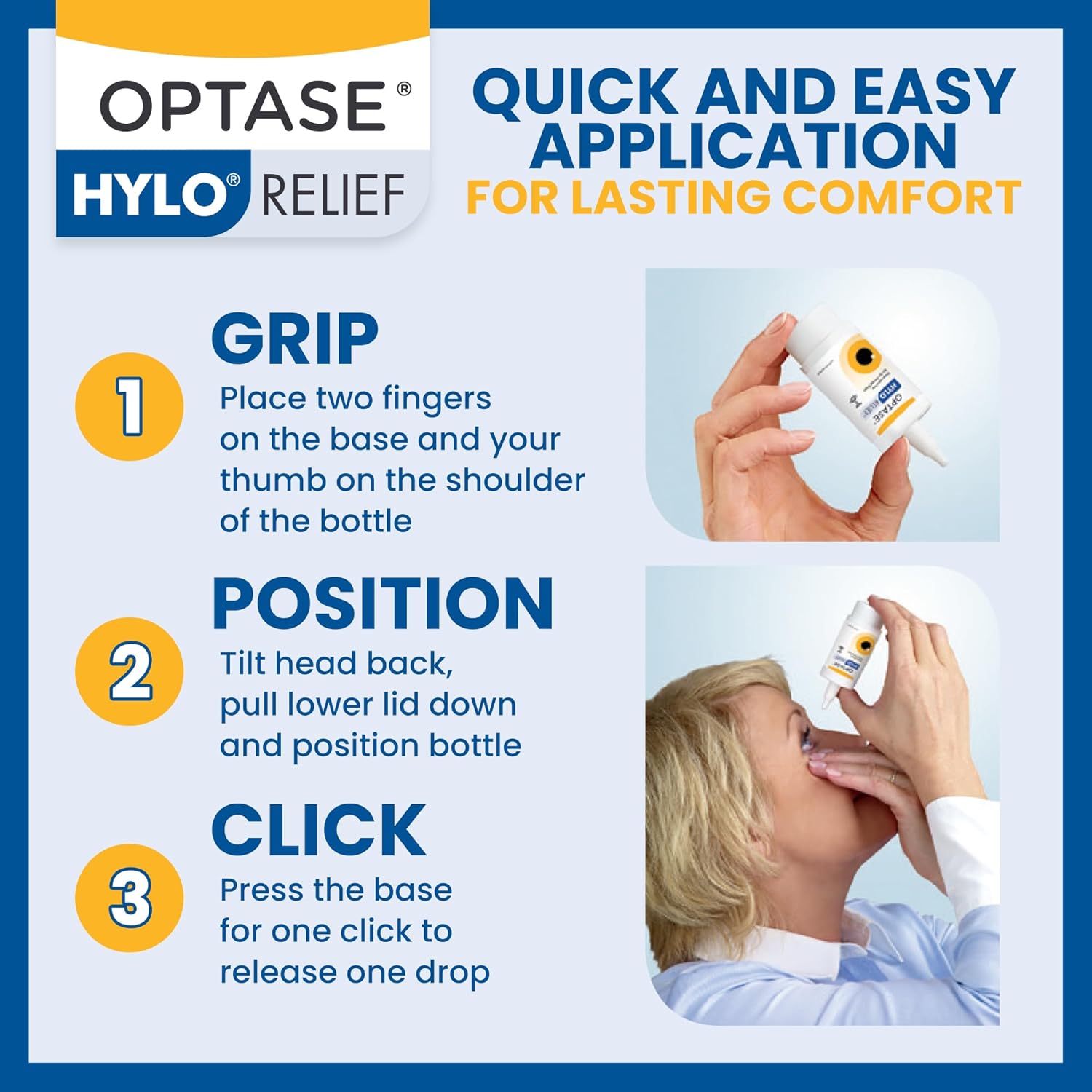 OPTASE HYLO Relief Dry Eye Drops - Fast-Acting Preservative Free Eye Drops for Dry Eyes - with Patented HYLO Delivery System - Artificial Tears for Mild to Moderate Dry Eye Relief - .33 Oz, 300 Doses : Health & Household