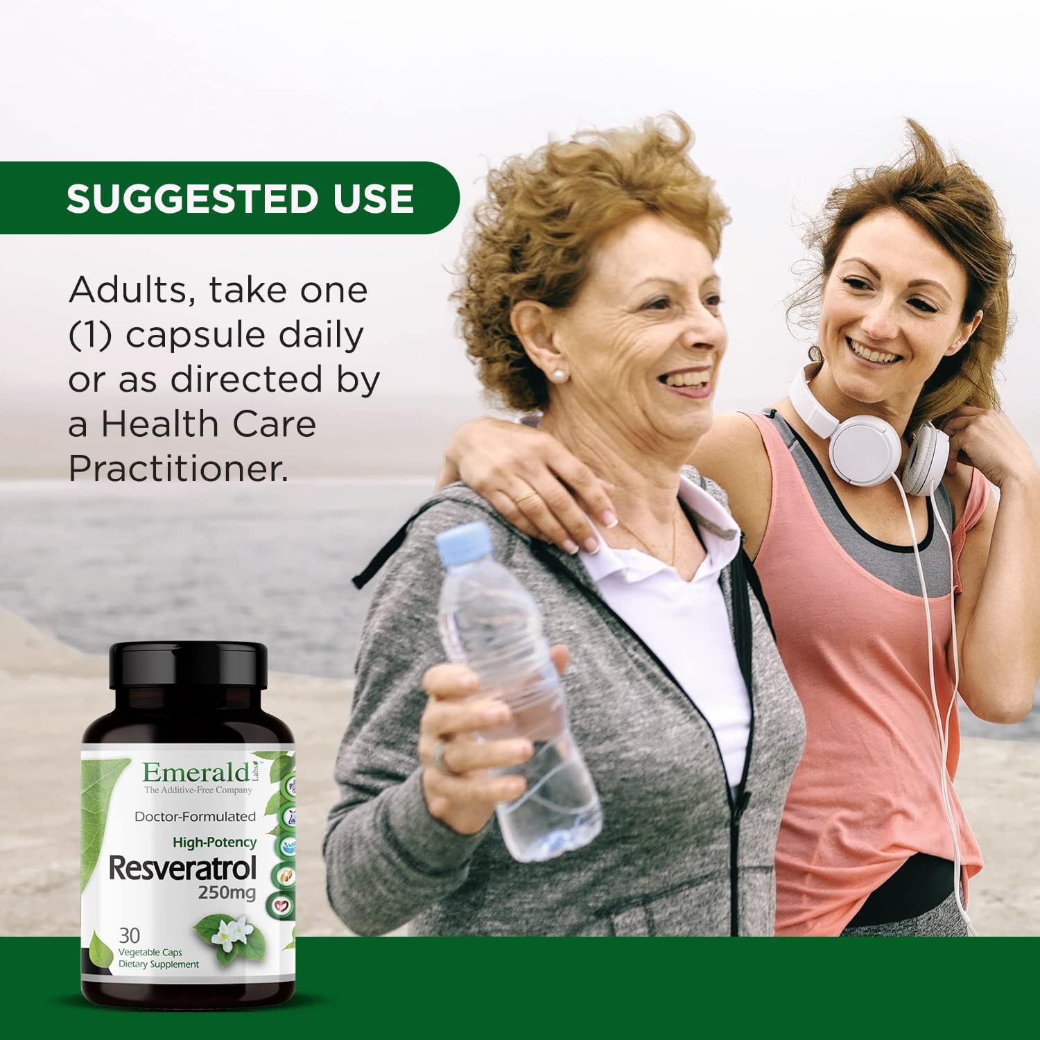 Emerald Labs Resveratrol - Dietary Supplement With Resveratrol For Cellular And Cardiovascular Support - 30 Vegetable Capsules : Health & Household