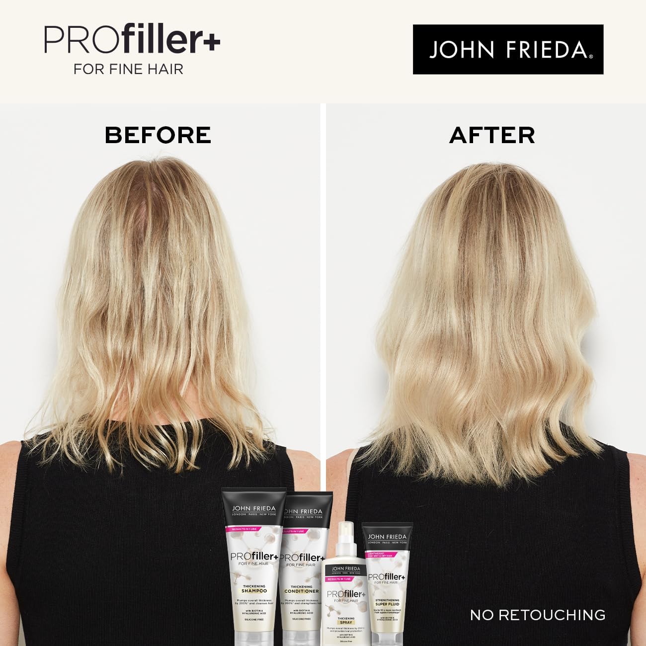 John Frieda PROfiller+ Thickening Shampoo for Thin, Fine Hair, 250ml : Amazon.co.uk: Beauty