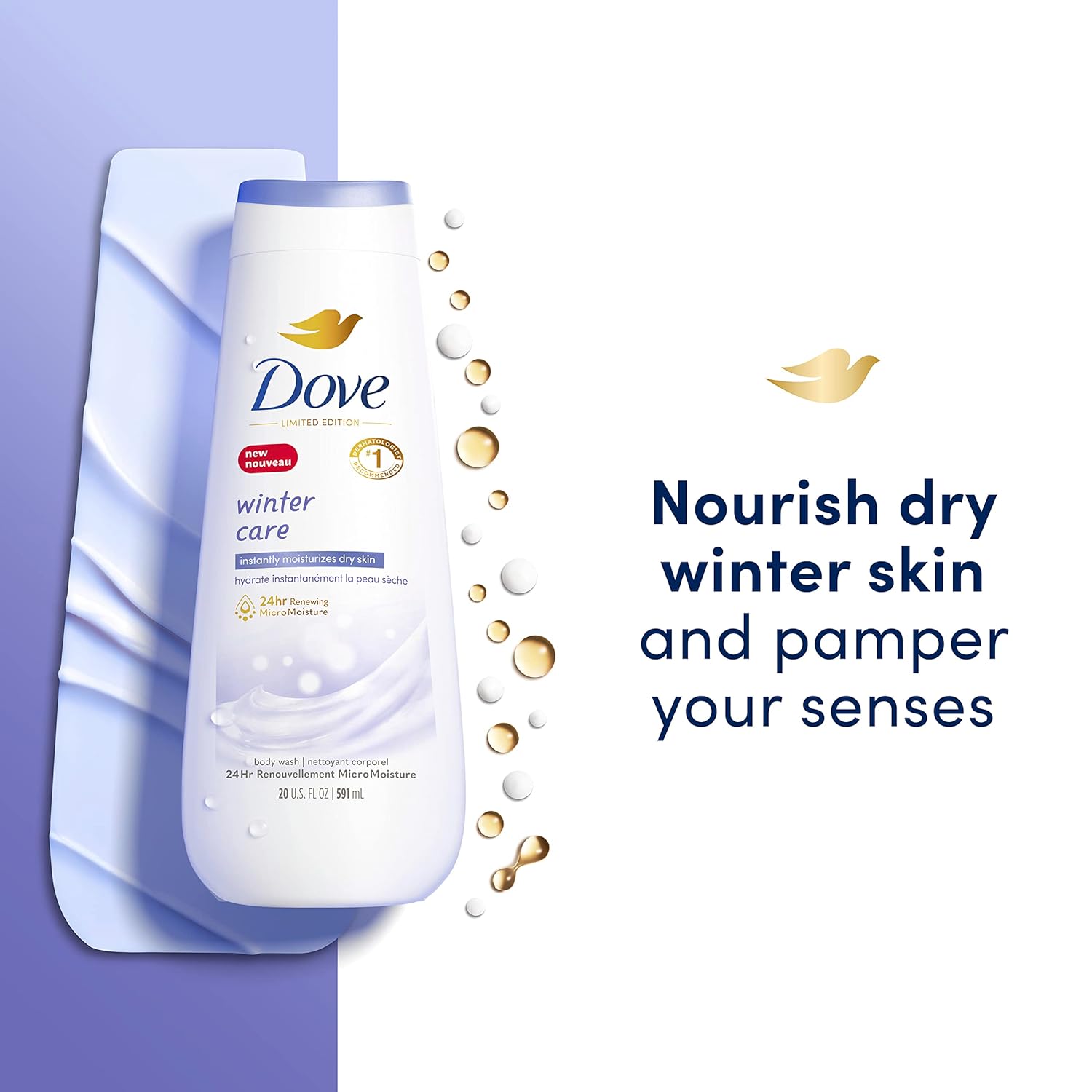 Dove Limited Edition Body Wash Winter Care 4 Count For Renewed, Healthy-Looking Skin With 24Hr Renewing Micromoisture Gentle Skin Cleanser Instantly Moisturizes Dry Skin 20 Oz : Beauty & Personal Care