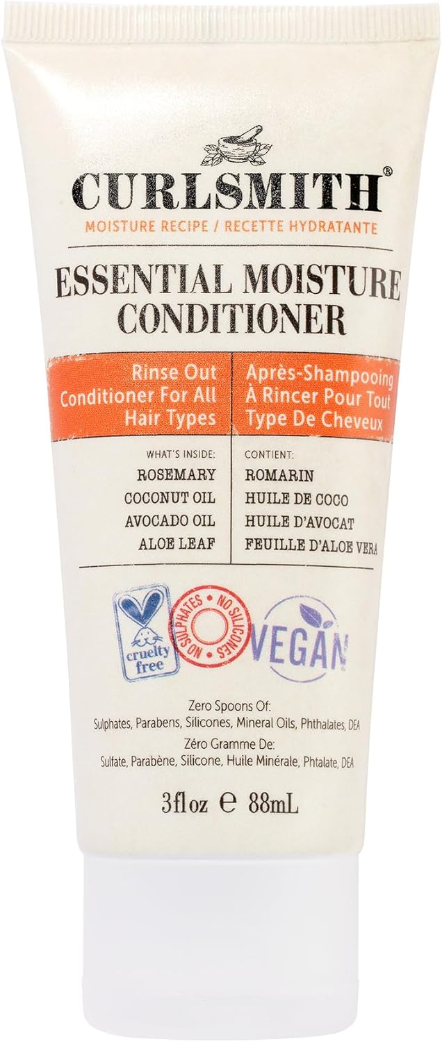 Curlsmith - Essential Moisture Conditioner, Lightweight Frizz Control For Wavy, Curly And Coily Hair, Vegan (88Ml) Trial Or Travel Size