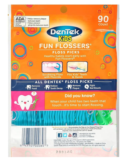 DenTek Interdental-Floss Picks, Kids Fun, Wild Fruit, 75 Count, 6 Pack : Dentek Kids : Health & Household