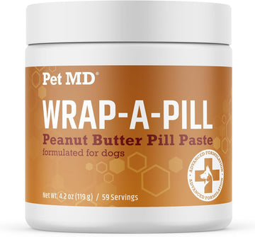 Pet Md Wrap A Pill Peanut Butter Flavored Pill Paste For Dogs - Make A Pocket To Hide Pills And Medication For Pets - 59 Servings