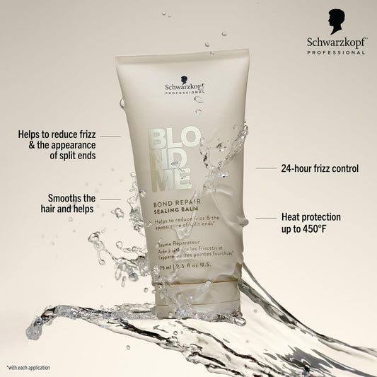 Blondme Bond Repair Sealing Balm For Blonde Hair | Tame Split Ends & Reduce Frizz | Heat Protection | For Shiny, Smooth Blonde, Lightened, & Grey Hair, 2.5 Fl Oz