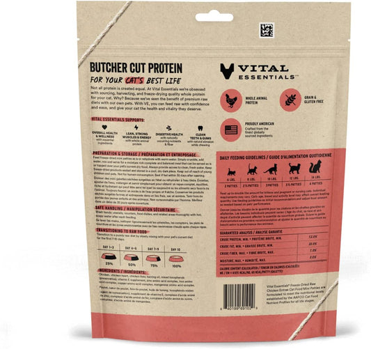 Vital Essentials Freeze Dried Raw Cat Food, Chicken Mini Patties Entree, 3.75 Oz