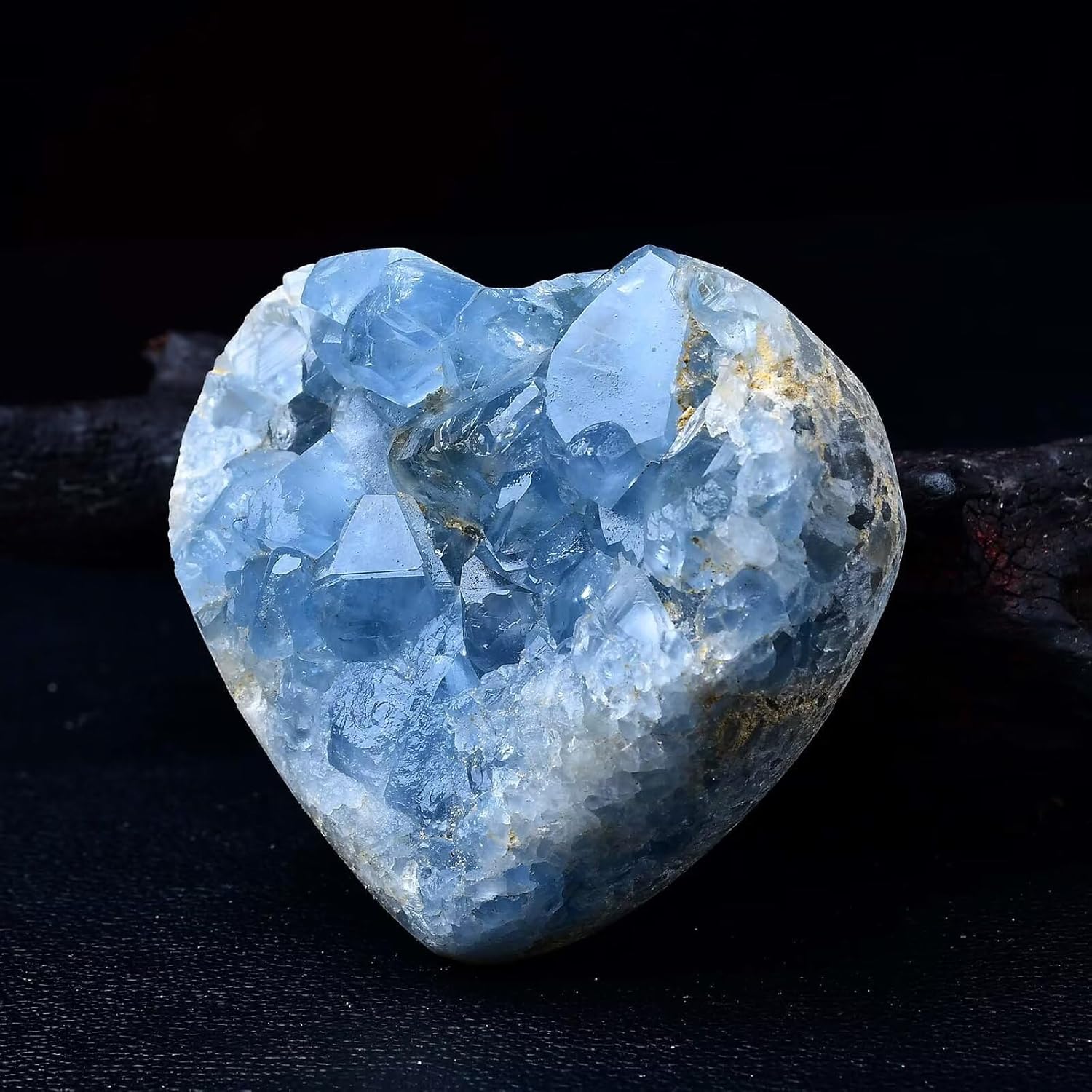 Fzbhro Extra Large Blue Celestite Geode Heart Healing Crystal Stone Collection Mineral Specimen With Stand Home Office Decor 1.7-2.2 Pound : Home & Kitchen