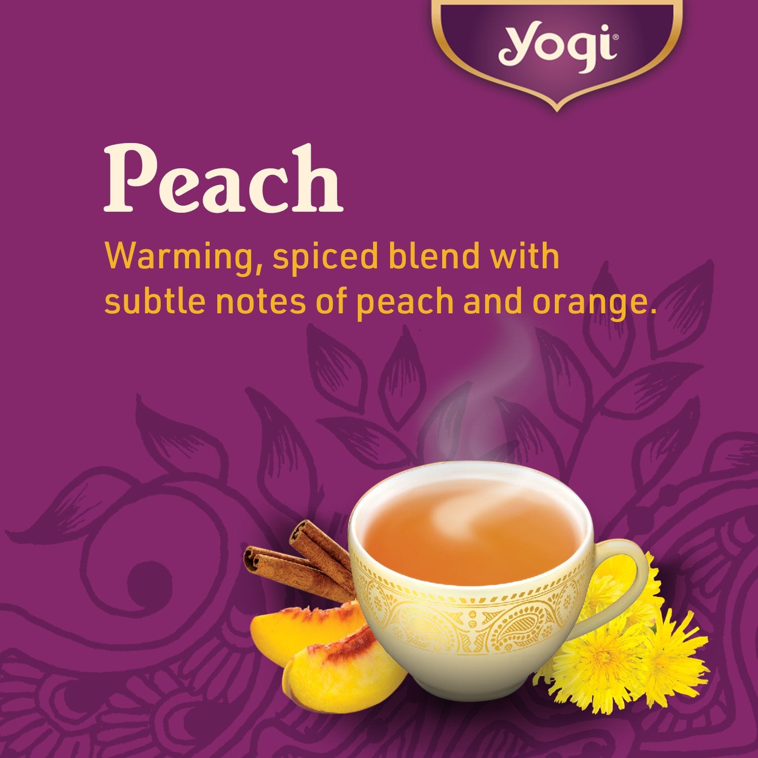 Yogi Tea Peach Detox Tea - 16 Tea Bags Per Pack (4 Packs) - Organic Detox Tea To Feel Refreshed - Includes Cinnamon Bark, Ginger Root, Cardamom Pod, Burdock Root, Dandelion Root & More