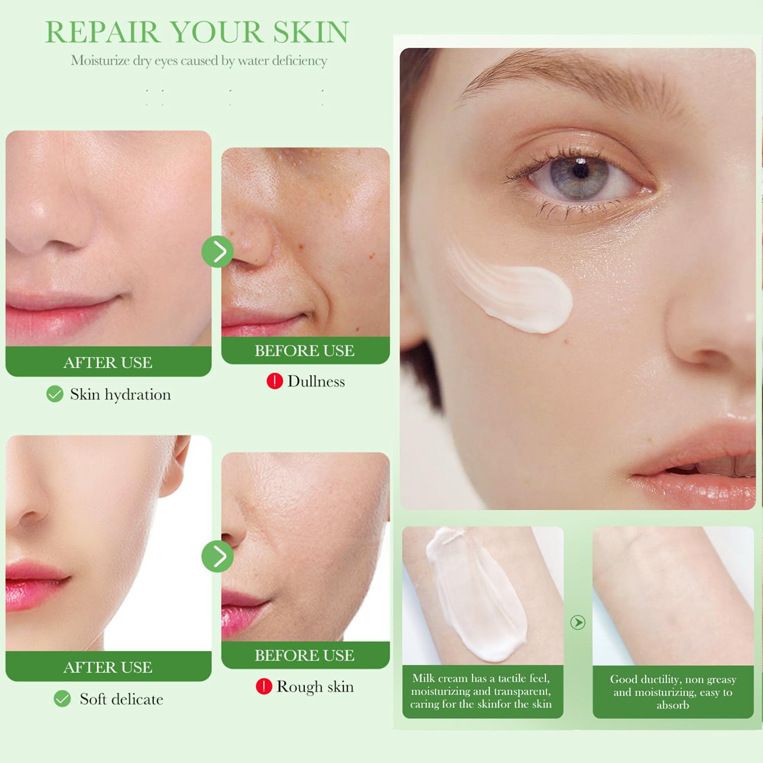 Bioaqua Centella Asiatica Nourish Repair Face Cream Soothing Dryness Moisturizing Face Skin Care Oil Control Anti-Acne 50G / 1.76Oz : Beauty & Personal Care